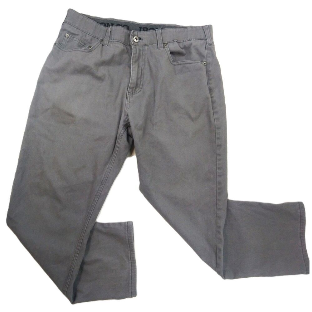 Iron Co. Men's Straight Leg Pants Size 34 Gray